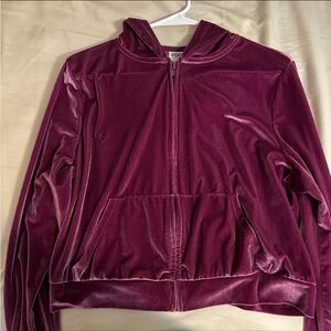 PINK Victoria's Secret Velvet Hoodie in Deep Pink